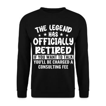 The Legend Has Officially Retired - Sweat-shirt Unisexe - noir - Devant - Alina (178cm) & Michal (187cm)