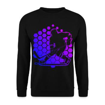 Eishockey Spieler Eishockey spielen Herren - Unisex Pullover - Schwarz - Vorne - Alina (178cm) & Michal (187cm)