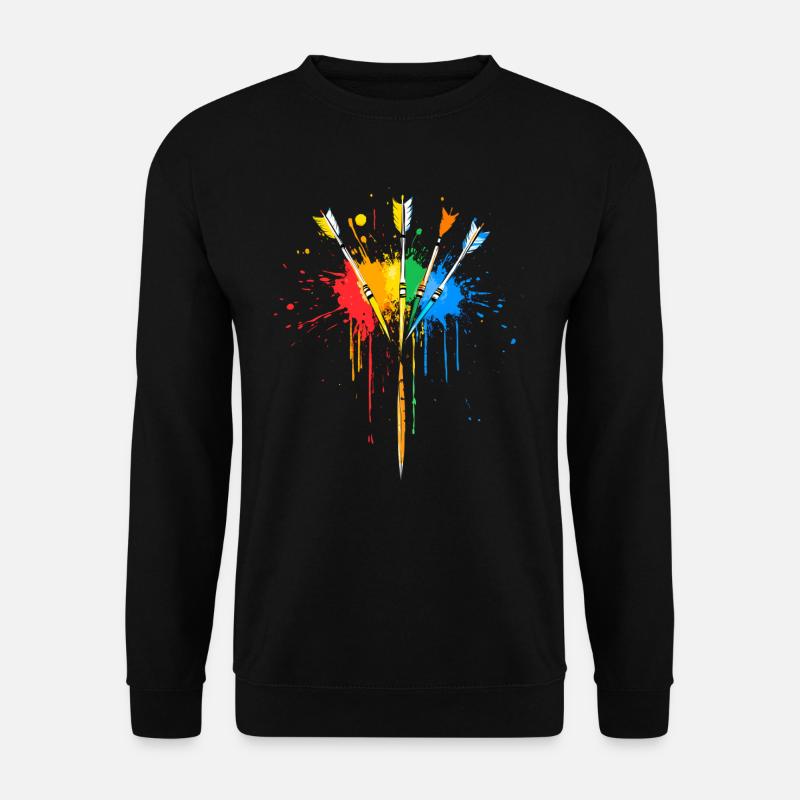 Darts Bunt Dartpfeil Geschenk - Unisex Pullover - Schwarz