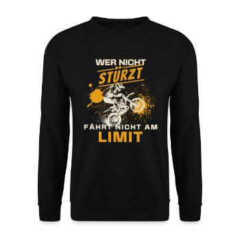 Racing at the limit Motocross If you don't crash, you ride - Unisex Sweatshirt - black - Front - Alina (178cm) & Michal (187cm)