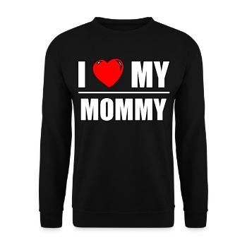 Font design "I love my Mommy" - Unisex Sweatshirt - black - Front - Alina (178cm) & Michal (187cm)