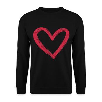 Doux cœur rouge - Sweat-shirt Unisexe - noir - Devant - Alina (178cm) & Michal (187cm)