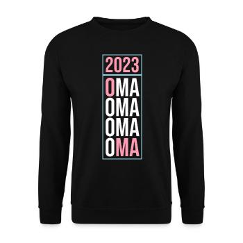 Großmutter 2023 Schwanger Werdende Oma - Unisex Pullover - Schwarz - Vorne - Alina (178cm) & Michal (187cm)