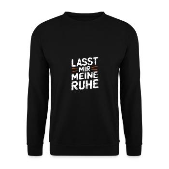 Lasst mir meine Ruhe - nicht stören - Unisex Pullover - Schwarz - Vorne - Alina (178cm) & Michal (187cm)