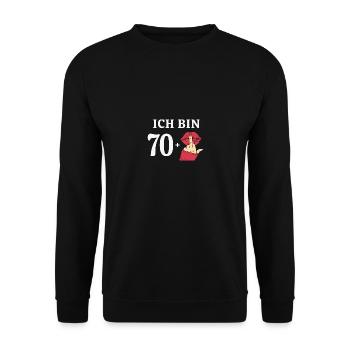 71 Jahre Geburtstagsspruch Runder Geburtstag 71. - Unisex Pullover - Schwarz - Vorne - Alina (178cm) & Michal (187cm)