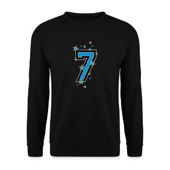 Le nombre sept, et les étoiles 7 - Sweat-shirt Unisexe - noir - Devant - Alina (178cm) & Michal (187cm)