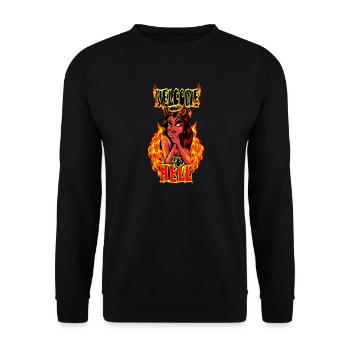 welcome to hell - Unisex Sweatshirt - black - Front - Alina (178cm) & Michal (187cm)