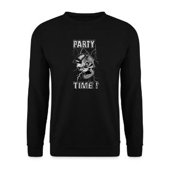 partytime bw - Unisex Pullover - Schwarz - Vorne - Alina (178cm) & Michal (187cm)