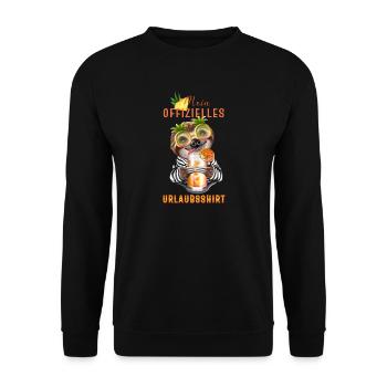 Lustiges Faultier mit Cocktail Urlaub - Unisex Pullover - Schwarz - Vorne - Alina (178cm) & Michal (187cm)