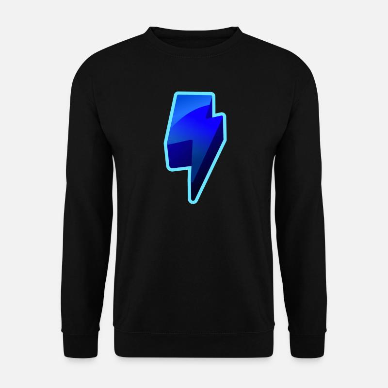 NeonBlitz Lightning Graphique Bleu - Sweat-shirt Unisexe - noir