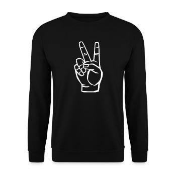 Symbole de la paix - Signe de la victoire - Sweat-shirt Unisexe - noir - Devant - Alina (178cm) & Michal (187cm)
