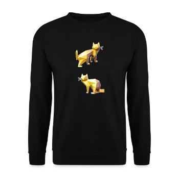 Golden Polygon Cats Facet Art - Unisex Sweatshirt - black - Front - Alina (178cm) & Michal (187cm)