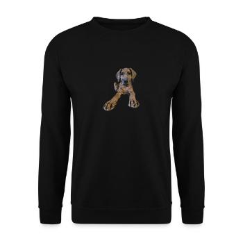 Chiot chien au regard curieux - Sweat-shirt Unisexe - noir - Devant - Alina (178cm) & Michal (187cm)