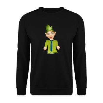 Der Seppel oder auch Seppl als Puppen Figur - Unisex Pullover - Schwarz - Vorne - Alina (178cm) & Michal (187cm)