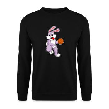 Hase Basketballspieler Basketball - Unisex Pullover - Schwarz - Vorne - Alina (178cm) & Michal (187cm)