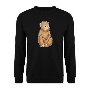 Monkey Baby Pacifier - Unisex Sweatshirt - black - Front - Alina (178cm) & Michal (187cm)