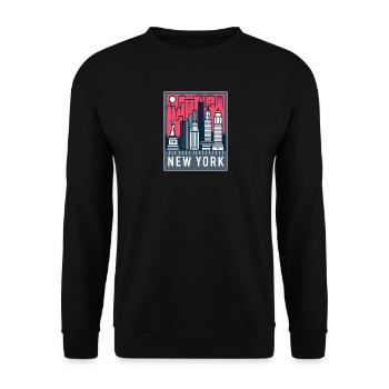New York Skyline Pop Art - Unisex Sweatshirt - black - Front - Alina (178cm) & Michal (187cm)