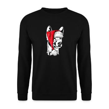 Santa Basenji Weihnachten Hunde Hund Wilsigns - Unisex Pullover - Schwarz - Vorne - Alina (178cm) & Michal (187cm)