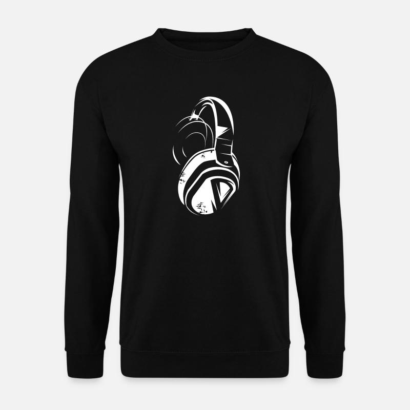 Kopfhörer Musik DJ used look Illustration Symbol - Unisex Pullover - Schwarz