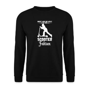 Tretroller Stuntscooterliebhaber Stuntroller - Unisex Pullover - Schwarz - Vorne - Alina (178cm) & Michal (187cm)