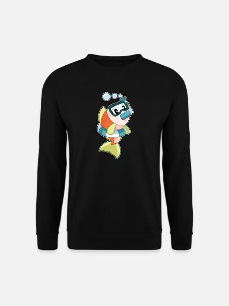Fish Diver Snorkel Diving - Unisex Sweatshirt - black