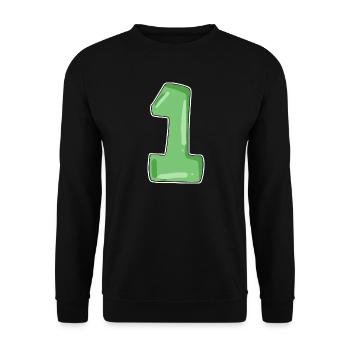 Number 1 - Unisex Sweatshirt - black - Front - Alina (178cm) & Michal (187cm)