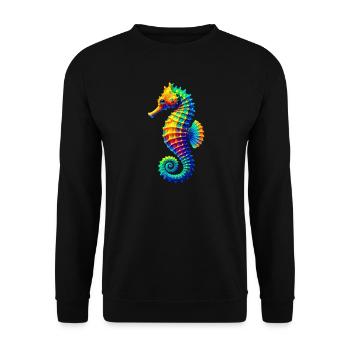 Seepferdchen - Unisex Pullover - Schwarz - Vorne - Alina (178cm) & Michal (187cm)