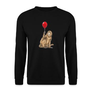 Affe Luftballon - Unisex Pullover - Schwarz - Vorne - Alina (178cm) & Michal (187cm)