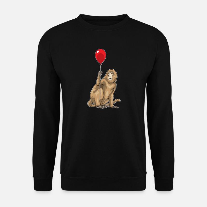 Affe Luftballon - Unisex Pullover - Schwarz