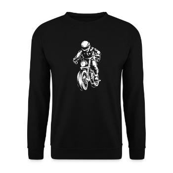 Motorrad Caferacer Custom Illustration Logo icon - Unisex Pullover - Schwarz - Vorne - Alina (178cm) & Michal (187cm)