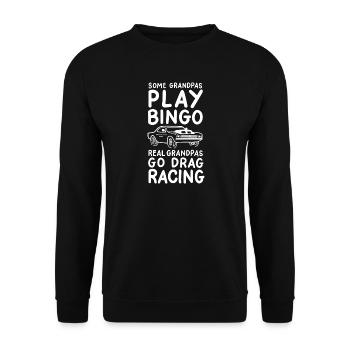Dragster-Opa - Unisex Pullover - Schwarz - Vorne - Alina (178cm) & Michal (187cm)