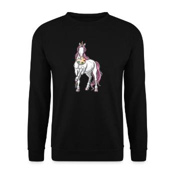 Peintre licorne peinture au pinceau - Sweat-shirt Unisexe - noir - Devant - Alina (178cm) & Michal (187cm)