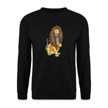 Löwe Waffeleis - Unisex Pullover - Schwarz - Vorne - Alina (178cm) & Michal (187cm)