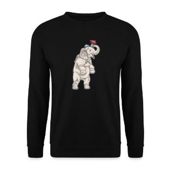 Elefant Seemann Seemansmütze - Unisex Pullover - Schwarz - Vorne - Alina (178cm) & Michal (187cm)