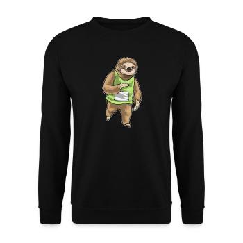 Sloth Jogger Jogging Sport - Unisex Sweatshirt - black - Front - Alina (178cm) & Michal (187cm)
