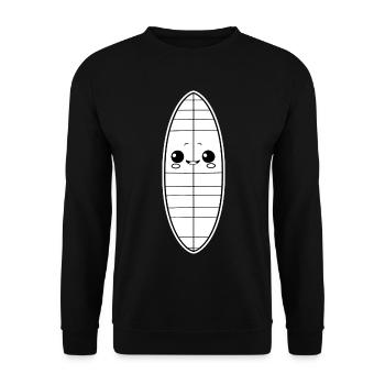 Planche de surf style dessin animé - Sweat-shirt Unisexe - noir - Devant - Alina (178cm) & Michal (187cm)