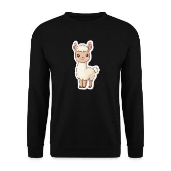 Lama Alpaga Lama Lama Cadeau Animal - Sweat-shirt Unisexe - noir - Devant - Alina (178cm) & Michal (187cm)