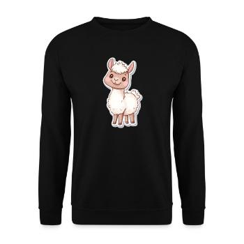 Lama Alpaga Lama Lama Cadeau Animal - Sweat-shirt Unisexe - noir - Devant - Alina (178cm) & Michal (187cm)