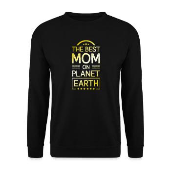 Beste Mom Mama Zitat Mutter - Unisex Pullover - Schwarz - Vorne - Alina (178cm) & Michal (187cm)