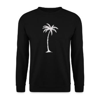 Tropical Palm Tree Silhouette - Unisex Sweatshirt - black - Front - Alina (178cm) & Michal (187cm)