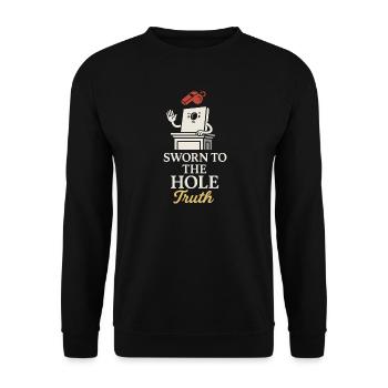 Cornhole Refere Offizielles Schiedsrichter - Unisex Pullover - Schwarz - Vorne - Alina (178cm) & Michal (187cm)
