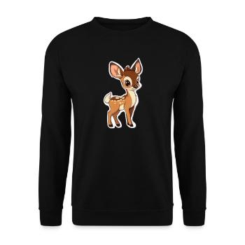 roe deer - Unisex Sweatshirt - black - Front - Alina (178cm) & Michal (187cm)