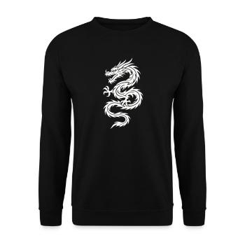 Tribal Dragon Silhouette - Sweat-shirt Unisexe - noir - Devant - Alina (178cm) & Michal (187cm)