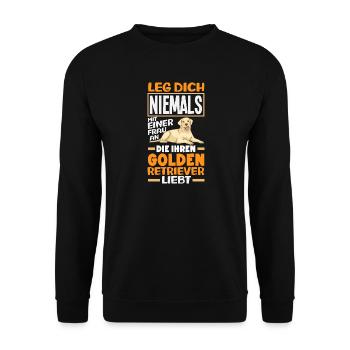 Golden Retriever Owner Owner Gift - Unisex Sweatshirt - black - Front - Alina (178cm) & Michal (187cm)