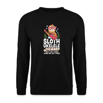 Ukulélé hawaïen Ukulélé Paresseux Paresseux - Sweat-shirt Unisexe - noir - Devant - Alina (178cm) & Michal (187cm)