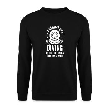 Diving Diver Snorkeling Recreational Diver - Unisex Sweatshirt - black - Front - Alina (178cm) & Michal (187cm)