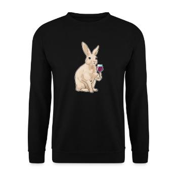 Vin rouge de lapin - Sweat-shirt Unisexe - noir - Devant - Alina (178cm) & Michal (187cm)