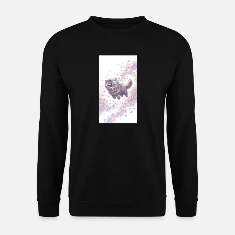 Space cat in flower magic - Unisex Sweatshirt - black