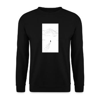 Marche solitaire vers les montagnes - Sweat-shirt Unisexe - noir - Devant - Alina (178cm) & Michal (187cm)