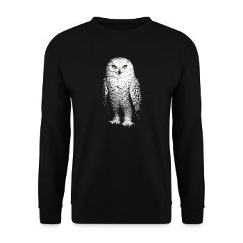 Snowy owl - Unisex Sweatshirt - black - Front - Alina (178cm) & Michal (187cm)